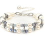 Set/bratara si cercei /perle swarovski ,agat si aquamarin
