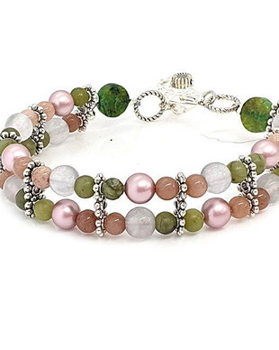 Set/bratara si cercei /rodonit,jad si perle swarowski
