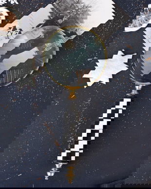 Lupa din alama masiva cu maner deosebit