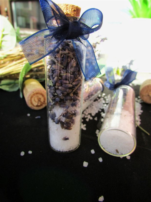 Mărturii nuntă sticlută cu sare de baie și lavandă, Kandor Special Gifts