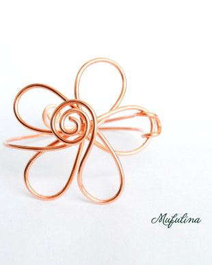 Copper flower brățară