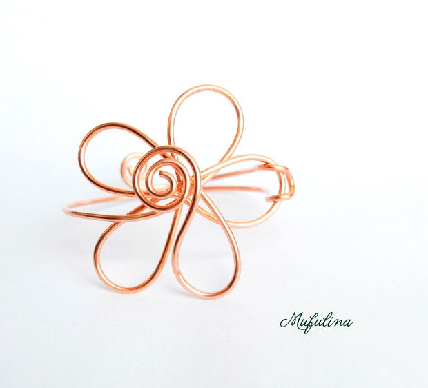 Copper flower brățară