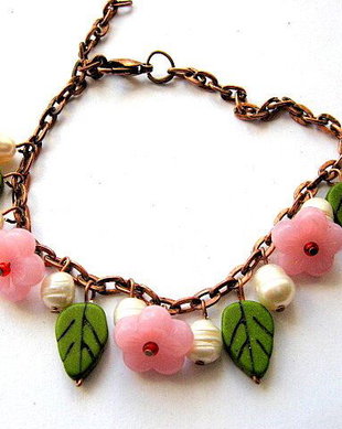 bratara howlite perle naturale si sticla 18790