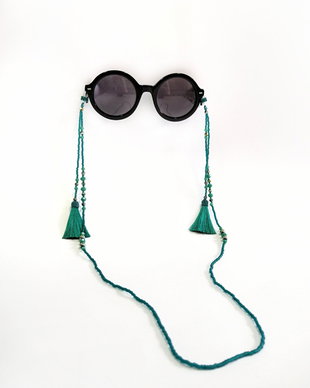 Lantisor cu ciucurei pt ochelari verde turcoaz