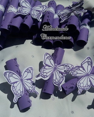 Invitatie papirus cu  fluture