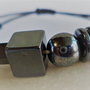 Bratara macrame cu link din hematit - talisman