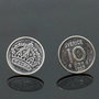 Cercei  din argint, din moneda sixpence, din colectia Reversul monedei