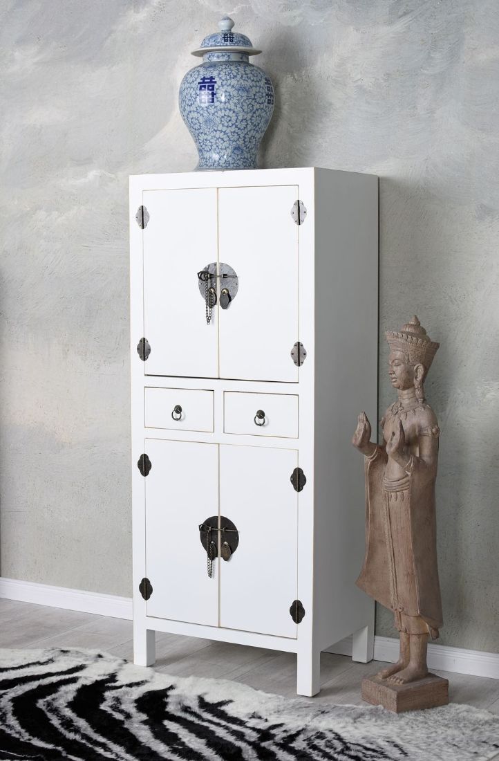 Cabinet exotic din lemn masiv alb