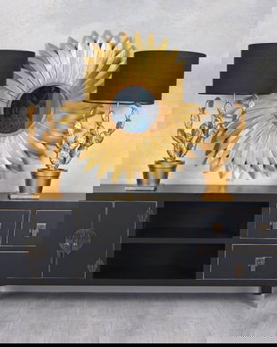 Comoda exotica TV din lemn masiv negru