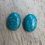 Cabochon amazonit rusesc, 25x18 mm (2 buc)