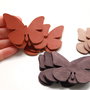 Fluturi Piele groasa  - 2 buc  [ 6 x 5 cm ]   - Beige, Glittery brown, Brick-Peach