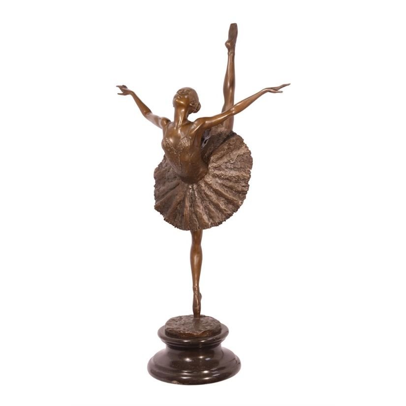 Balerina-statueta din bronz pe un soclu din marmura