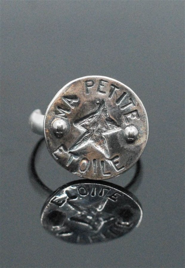 Inel reglabil din argint 925 cu inscriptie MA PETITE ETOILE