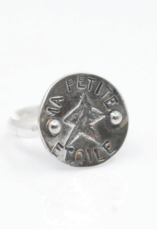 Inel reglabil din argint 925 cu inscriptie MA PETITE ETOILE