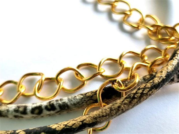 Gold and Snake - Colier multifunctional si Brățara