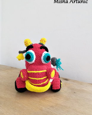 Masina pompieri crosetata - Jucarie/ Homedeco