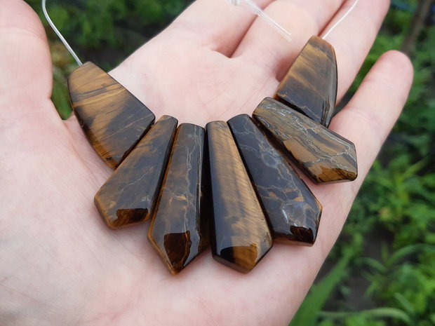 Set pandant/ baza colier tiger eye