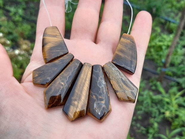 Set pandant/ baza colier tiger eye