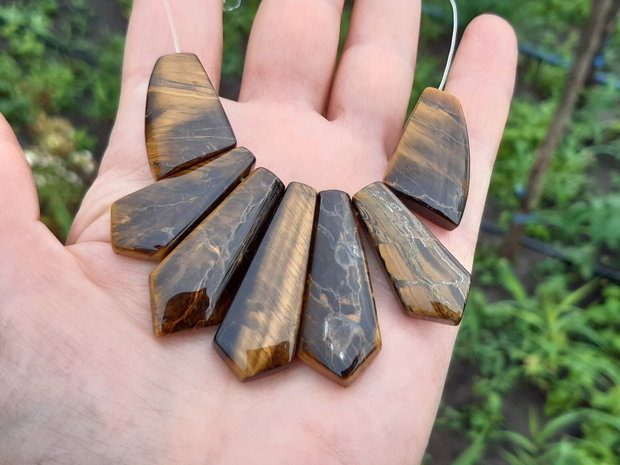 Set pandant/ baza colier tiger eye