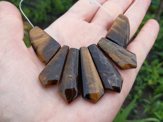 Set pandant/ baza colier tiger eye