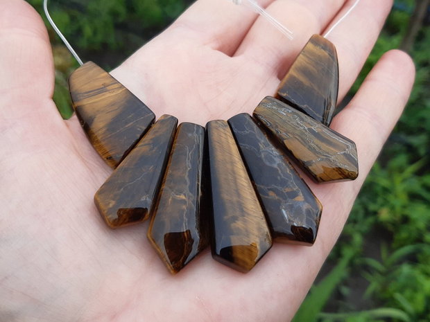 Set pandant/ baza colier tiger eye