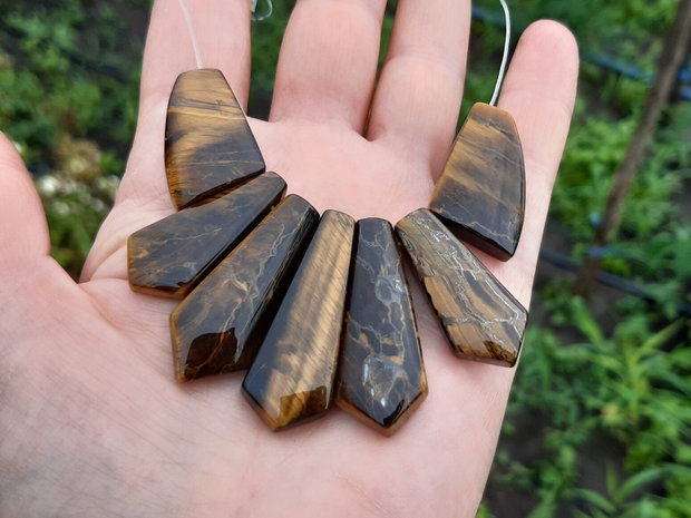 Set pandant/ baza colier tiger eye