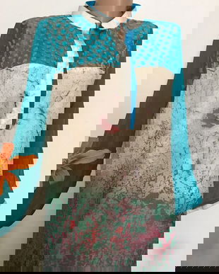 Rochie caftan, in culori marine