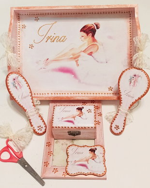 Tava personalizata mot / prima aniversare, tema Balerina