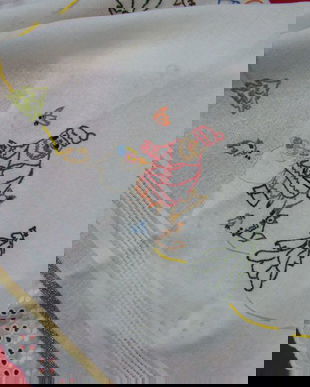 Napron broderie naiva-Craciun