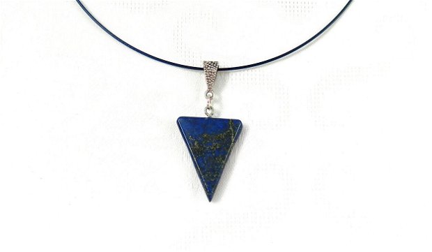Set colier cu pandantiv şi cercei din triunghiuri de lapis lazuli