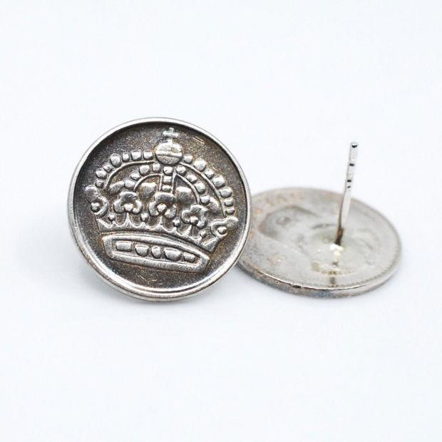 Cercei  din argint, din monede argint Suedia 25 ORE, din colectia Reversul monedei