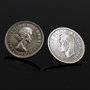 Cercei  din argint, din monede argint sixpence, din colectia Reversul monedei