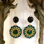 CERCEI LUNGI EMERALD SUN-toho,superduo,Rivoli,onix,cristale sticla,