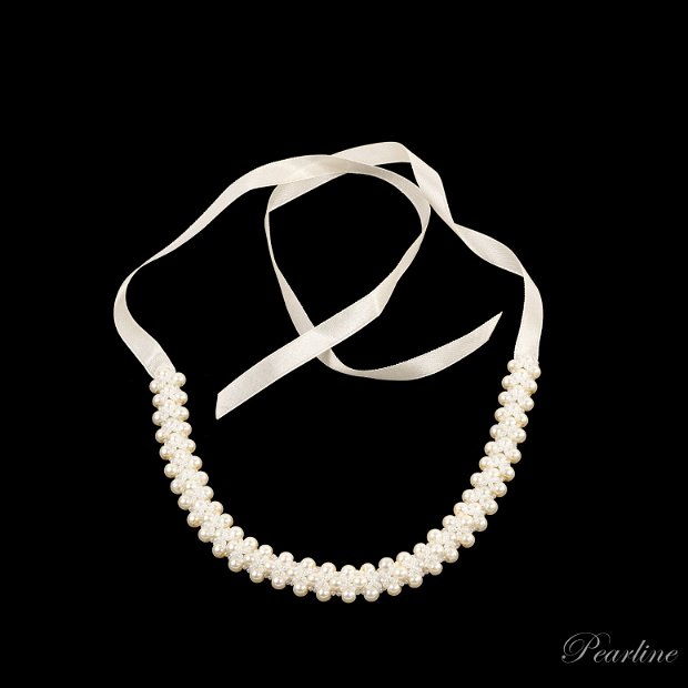 Accesoriu par handmade mireasa - Bentita din perle
