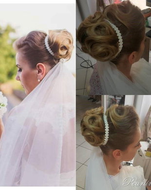 Accesoriu par handmade mireasa - Bentita din perle