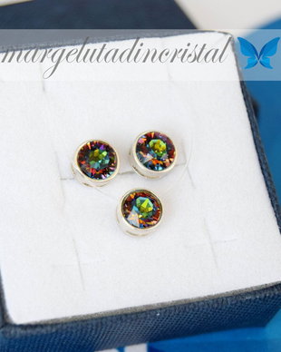 Set Swarovski / Vitrail Medium / Colier Fir Transparent / Cercei - Argint 925