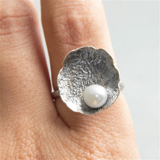 Inel Argint 925 si Perla de cultura