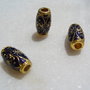 Tub emailat mov inchis tip cloisonne aprox 7x13 mm