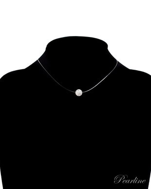 Choker transparent, Piatra Semipretioasa, transparent, Cristal de gheata, 8mm