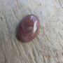 Cabochon cuart strawberry, 25x18 mm