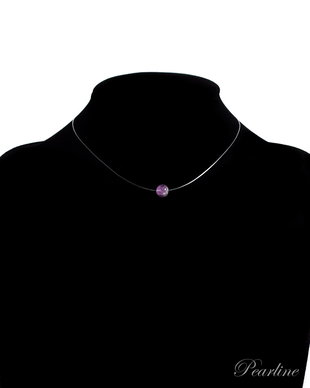 Choker transparent, Piatra Semipretioasa, mov deschis, Ametist, 8mm