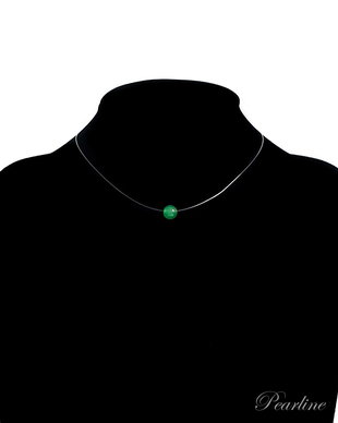 Choker transparent, Piatra Semipretioasa, verde, Jad, 8mm