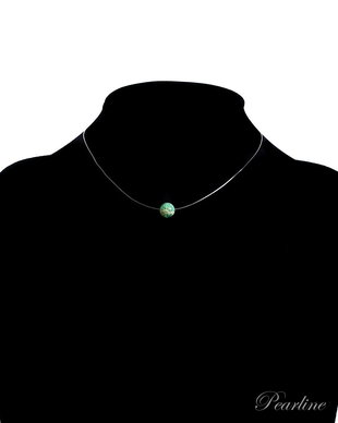 Choker transparent, Piatra Semipretioasa, verde cu auriu, Regalite, 8mm