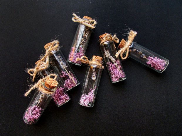 Mărturii nuntă sticluță lavandă și licheni, Kandor Special Gifts