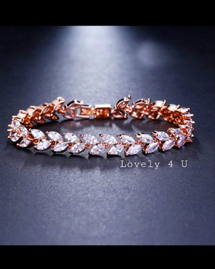 Brățara rose gold cu pietricele semiprețioase de ZIRCONIU