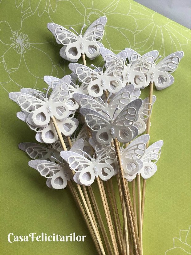 Cutie marturii nunta - mov cu fluture