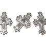 Pandantiv / charm din acril metalizat, cruciulita, 20x13 mm
