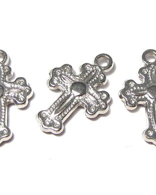 Pandantiv / charm din acril metalizat, cruciulita, 20x13 mm
