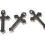Pandantiv / charm din acril metalizat, cruciulita, 24x13 mm
