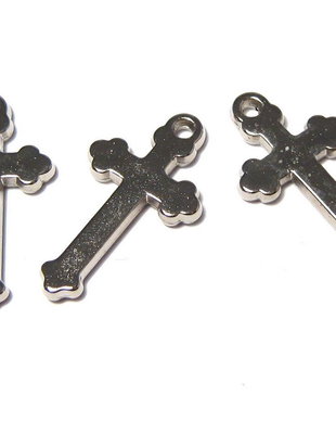 Pandantiv / charm din acril metalizat, cruciulita, 24x13 mm